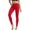 imageODODOS Womens Drawstring Tie Daily Pocket Leggings 25quot  28quot High Waist Workout Yoga PantsRed