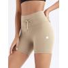 imageODODOS Womens Drawstring Tie Daily Shorts 5quot Inseam High Waist Workout Yoga Biker ShortsBeige