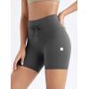 imageODODOS Womens Drawstring Tie Daily Shorts 5quot Inseam High Waist Workout Yoga Biker ShortsCharcoal