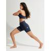 imageODODOS Womens Drawstring Tie Daily Shorts 5quot Inseam High Waist Workout Yoga Biker ShortsDeep Navy