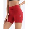 imageODODOS Womens Drawstring Tie Daily Shorts 5quot Inseam High Waist Workout Yoga Biker ShortsRed