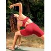 imageODODOS Womens Drawstring Tie Daily Shorts 5quot Inseam High Waist Workout Yoga Biker ShortsRed