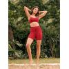 imageODODOS Womens Drawstring Tie Daily Shorts 5quot Inseam High Waist Workout Yoga Biker ShortsRed