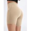 imageODODOS Womens Drawstring Tie Daily Shorts with Pockets 6quot Inseam High Waist Workout Yoga Biker ShortsBeige