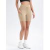 imageODODOS Womens Drawstring Tie Daily Shorts with Pockets 6quot Inseam High Waist Workout Yoga Biker ShortsBeige