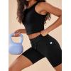 imageODODOS Womens Drawstring Tie Daily Shorts with Pockets 6quot Inseam High Waist Workout Yoga Biker ShortsBlack
