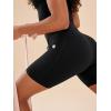 imageODODOS Womens Drawstring Tie Daily Shorts with Pockets 6quot Inseam High Waist Workout Yoga Biker ShortsBlack