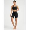 imageODODOS Womens Drawstring Tie Daily Shorts with Pockets 6quot Inseam High Waist Workout Yoga Biker ShortsBlack