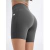 imageODODOS Womens Drawstring Tie Daily Shorts with Pockets 6quot Inseam High Waist Workout Yoga Biker ShortsCharcoal