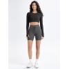 imageODODOS Womens Drawstring Tie Daily Shorts with Pockets 6quot Inseam High Waist Workout Yoga Biker ShortsCharcoal