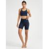 imageODODOS Womens Drawstring Tie Daily Shorts with Pockets 6quot Inseam High Waist Workout Yoga Biker ShortsDeep Navy