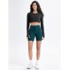 imageODODOS Womens Drawstring Tie Daily Shorts with Pockets 6quot Inseam High Waist Workout Yoga Biker ShortsForest Teal