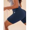 imageODODOS Womens Drawstring Tie Daily Shorts with Pockets 6quot Inseam High Waist Workout Yoga Biker ShortsNavy