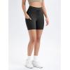 imageODODOS Womens Drawstring Tie Daily Shorts with Pockets 6quot Inseam High Waist Workout Yoga Biker ShortsOnyx Black