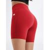 imageODODOS Womens Drawstring Tie Daily Shorts with Pockets 6quot Inseam High Waist Workout Yoga Biker ShortsRed