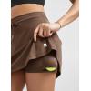 imageODODOS Womens Drawstring Tie Daily Skirts Builtin Shorts Athletic Golf Tennis Skorts with Ball PocketBrunette