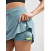 imageODODOS Womens Drawstring Tie Daily Skirts Builtin Shorts Athletic Golf Tennis Skorts with Ball PocketChambray