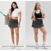 imageODODOS Womens Drawstring Tie Daily Skirts Builtin Shorts Athletic Golf Tennis Skorts with Ball PocketCharcoal