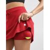 imageODODOS Womens Drawstring Tie Daily Skirts Builtin Shorts Athletic Golf Tennis Skorts with Ball PocketRed