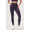 imageODODOS Womens HighWaist 78 Compression Leggings with HighPositioned Pockets Yoga Pants for Running ampamp WorkoutDark Purple