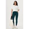 imageODODOS Womens HighWaist 78 Compression Leggings with HighPositioned Pockets Yoga Pants for Running ampamp WorkoutForest Teal