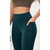 imageODODOS Womens HighWaist 78 Compression Leggings with HighPositioned Pockets Yoga Pants for Running ampamp WorkoutForest Teal