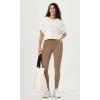 imageODODOS Womens HighWaist 78 Compression Leggings with HighPositioned Pockets Yoga Pants for Running ampamp WorkoutLight Brown