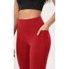 imageODODOS Womens HighWaist 78 Compression Leggings with HighPositioned Pockets Yoga Pants for Running ampamp WorkoutRed
