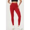 imageODODOS Womens HighWaist 78 Compression Leggings with HighPositioned Pockets Yoga Pants for Running ampamp WorkoutRed