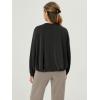 imageODODOS Womens Modal Soft Bubble Hem Sweatshirts Long Sleeve Oversized Top Crew Neck Casual PulloverBlack