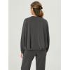 imageODODOS Womens Modal Soft Bubble Hem Sweatshirts Long Sleeve Oversized Top Crew Neck Casual PulloverCharcoal
