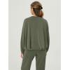 imageODODOS Womens Modal Soft Bubble Hem Sweatshirts Long Sleeve Oversized Top Crew Neck Casual PulloverDark Sage