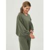 imageODODOS Womens Modal Soft Bubble Hem Sweatshirts Long Sleeve Oversized Top Crew Neck Casual PulloverDark Sage