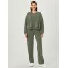 imageODODOS Womens Modal Soft Bubble Hem Sweatshirts Long Sleeve Oversized Top Crew Neck Casual PulloverDark Sage