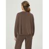 imageODODOS Womens Modal Soft Bubble Hem Sweatshirts Long Sleeve Oversized Top Crew Neck Casual PulloverNutria