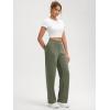 imageODODOS Womens Modal Soft Classic Pants Mid Rise PullOn Lounge Casual Work Pants with Pockets29 InseamDark Sage