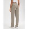 imageODODOS Womens Modal Soft Classic Pants Mid Rise PullOn Lounge Casual Work Pants with Pockets29 InseamKhaki