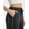 imageODODOS Womens Modal Soft Extra Wide Leg Pants with Pockets Drawstring High Waist PullOn Casual PantsPiping Black