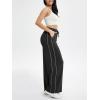 imageODODOS Womens Modal Soft Extra Wide Leg Pants with Pockets Drawstring High Waist PullOn Casual PantsPiping Black