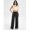 imageODODOS Womens Modal Soft Extra Wide Leg Pants with Pockets Drawstring High Waist PullOn Casual PantsPiping Black