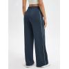 imageODODOS Womens Modal Soft Extra Wide Leg Pants with Pockets Drawstring High Waist PullOn Casual PantsPiping Navy