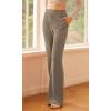 imageODODOS Womens Modal Soft Mini Flared Pants with Pockets High Waist PullOn Casual Lounge Pants2931quot InseamEspresso Taupe