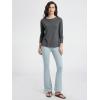 imageODODOS Womens PeachSoft Boat Neck Long Sleeve Shirt Side Slit Relaxed Fit Casual Top for Yoga ampamp LoungeCharcoal