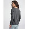 imageODODOS Womens PeachSoft Boat Neck Long Sleeve Shirt Side Slit Relaxed Fit Casual Top for Yoga ampamp LoungeCharcoal