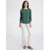 imageODODOS Womens PeachSoft Boat Neck Long Sleeve Shirt Side Slit Relaxed Fit Casual Top for Yoga ampamp LoungeDark Green