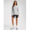 imageODODOS Womens PeachSoft Boat Neck Long Sleeve Shirt Side Slit Relaxed Fit Casual Top for Yoga ampamp LoungeHeather Grey