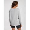 imageODODOS Womens PeachSoft Boat Neck Long Sleeve Shirt Side Slit Relaxed Fit Casual Top for Yoga ampamp LoungeHeather Grey