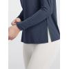 imageODODOS Womens PeachSoft Boat Neck Long Sleeve Shirt Side Slit Relaxed Fit Casual Top for Yoga ampamp LoungeNaval