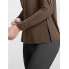 imageODODOS Womens PeachSoft Boat Neck Long Sleeve Shirt Side Slit Relaxed Fit Casual Top for Yoga ampamp LoungeNutria