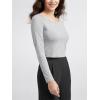 imageODODOS Womens PeachSoft Cropped Long Sleeve Tee Wide Scoop Neck Raglan Sleeves Casual Yoga ampamp Lounge ShirtHeather Grey